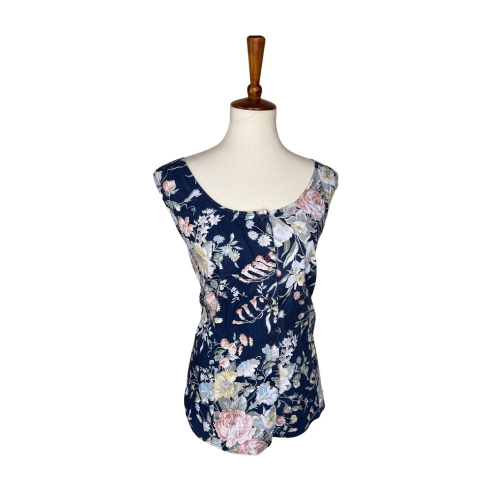 Capistrano Vintage Floral Sleeveless Blouse Women’s Size 26 Union Made